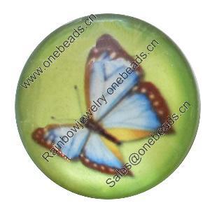 Resin Cabochons, No-Hole Jewelry findings, 29mm, Sold by Bag