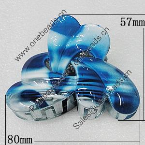 Fashional hair Clip with Plastic, 80x57mm, Sold by Group