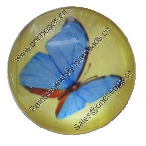 Resin Cabochons, No-Hole Jewelry findings, 29mm, Sold by Bag