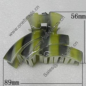 Fashional hair Clip with Plastic, 89x56mm, Sold by Group
