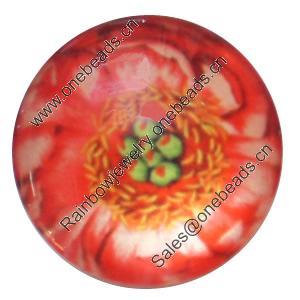 Resin Cabochons, No-Hole Jewelry findings, 29mm, Sold by Bag