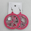 Iron Earrings with PVC, 50mm, Sold by Group