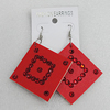 Iron Earrings with PVC, Diamond 62mm, Sold by Group