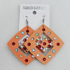 Iron Earrings with PVC, Diamond 62mm, Sold by Group