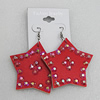 Iron Earrings with PVC, Star 60mm, Sold by Group
