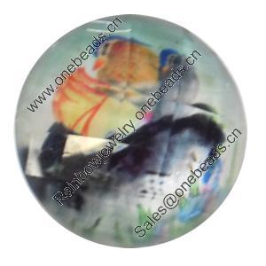 Resin Faceted Cabochons, No-Hole Jewelry findings, 30mm, Sold by Bag