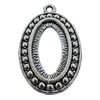 Zinc Alloy Cabochon Settings, Lead-free, Outside Diameter:24x35mm Inner Diameter:13x24mm, Sold by Bag