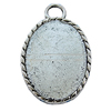 Zinc Alloy Cabochon Settings, Lead-free, Outside Diameter:25x33mm Inner Diameter:20x30mm, Sold by Bag