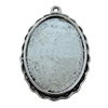 Zinc Alloy Cabochon Settings, Lead-free, Outside Diameter:25x37mm Inner Diameter:21x32mm, Sold by Bag