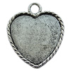 Zinc Alloy Cabochon Settings, Lead-free, Outside Diameter:34x34mm Inner Diameter:30x28mm, Sold by Bag