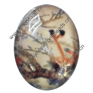 Resin Cabochons, No-Hole Jewelry findings, 29x39mm, Sold by Bag