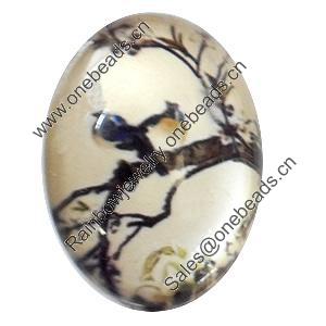 Resin Cabochons, No-Hole Jewelry findings, 29x39mm, Sold by Bag