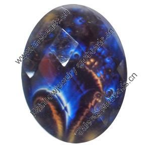 Resin Faceted Cabochons, No-Hole Jewelry findings, 28x38mm, Sold by Bag