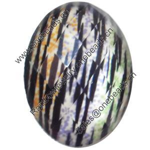 Resin Faceted Cabochons, No-Hole Jewelry findings, 28x38mm, Sold by Bag