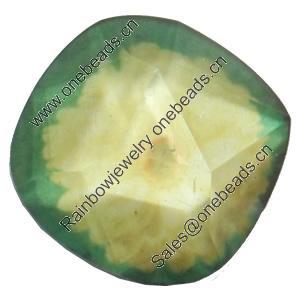 Resin Faceted Cabochons, No-Hole Jewelry findings, 26mm, Sold by Bag