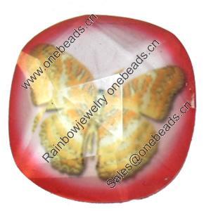 Resin Faceted Cabochons, No-Hole Jewelry findings, 26mm, Sold by Bag