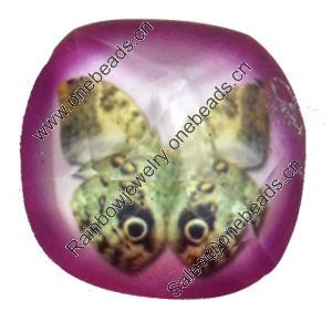 Resin Faceted Cabochons, No-Hole Jewelry findings, 26mm, Sold by Bag