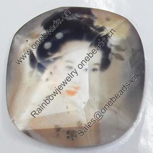 Resin Faceted Cabochons, No-Hole Jewelry findings, 26mm, Sold by Bag