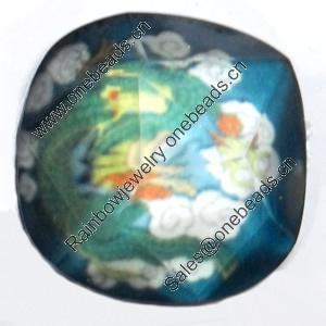 Resin Faceted Cabochons, No-Hole Jewelry findings, 26mm, Sold by Bag