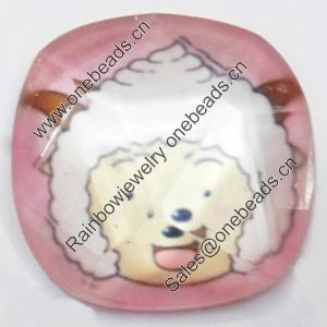 Resin Faceted Cabochons, No-Hole Jewelry findings, 26mm, Sold by Bag