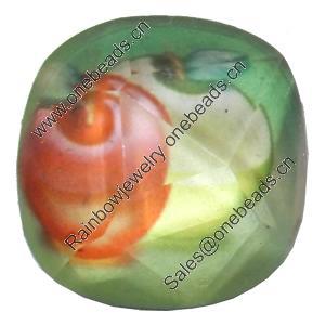 Resin Faceted Cabochons, No-Hole Jewelry findings, 26mm, Sold by Bag