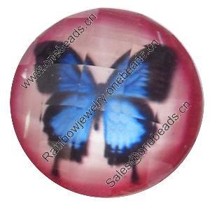 Resin Faceted Cabochons, No-Hole Jewelry findings, 25mm, Sold by Bag