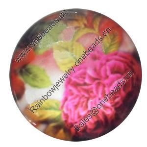 Resin Cabochons, No-Hole Jewelry findings, 25mm, Sold by Bag