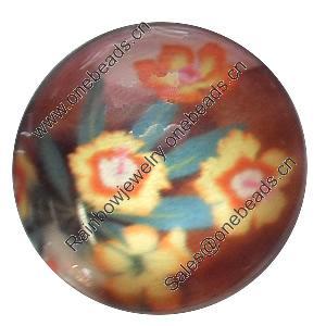 Resin Cabochons, No-Hole Jewelry findings, 25mm, Sold by Bag