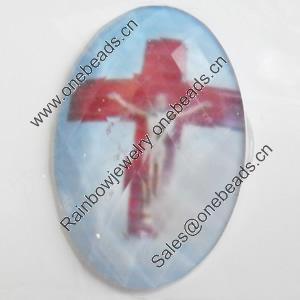 Resin Faceted Cabochons, No-Hole Jewelry findings, 20x30mm, Sold by Bag