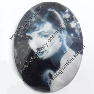 Resin Faceted Cabochons, No-Hole Jewelry findings, 30x40mm, Sold by Bag