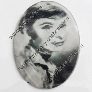 Resin Faceted Cabochons, No-Hole Jewelry findings, 30x40mm, Sold by Bag
