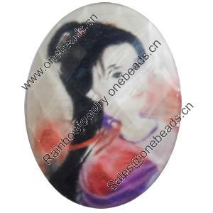 Resin Faceted Cabochons, No-Hole Jewelry findings, 30x40mm, Sold by Bag