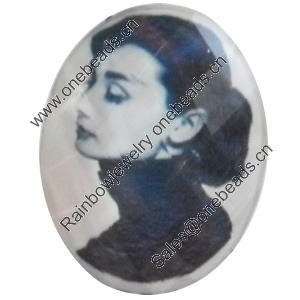 Resin Faceted Cabochons, No-Hole Jewelry findings, 30x40mm, Sold by Bag