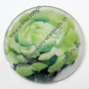 Resin Cabochons, No-Hole Jewelry findings, 25mm, Sold by Bag