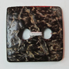 Coconut Shell Button, Square 25mm Hole:4.5mm, Sold by Bag 