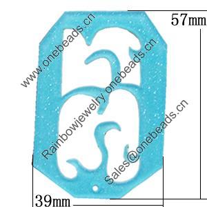 Resin Pendants, Polygon 57x39mm Hole:2mm, Sold by Bag 