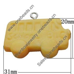 Resin Pendants, Car 31x20mm, Sold by Bag 