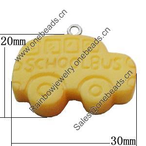 Resin Pendants, Car 30x20mm, Sold by Bag 