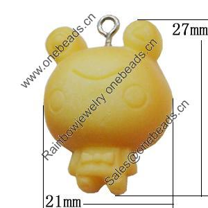 Resin Pendants, Animal 27x21mm, Sold by Bag 