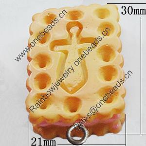 Resin Pendants, Rectangle 30x21mm, Sold by Bag 