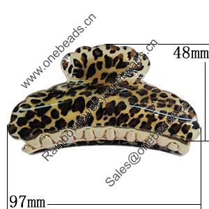 Fashional hair Clip with Acrylic, 97x48mm, Sold by Group