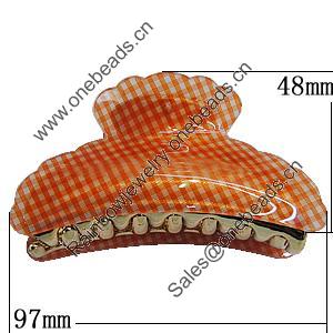 Fashional hair Clip with Acrylic, 97x48mm, Sold by Group