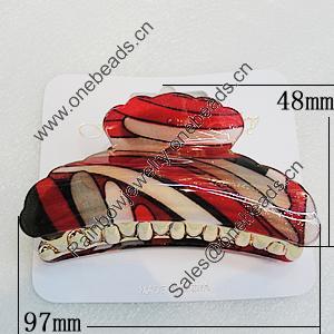 Fashional hair Clip with Acrylic, 97x48mm, Sold by Group