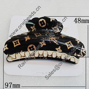 Fashional hair Clip with Acrylic, 97x48mm, Sold by Group