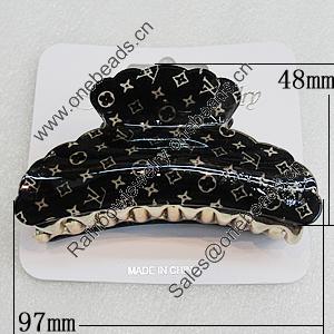 Fashional hair Clip with Acrylic, 97x48mm, Sold by Group