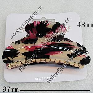 Fashional hair Clip with Acrylic, 97x48mm, Sold by Group