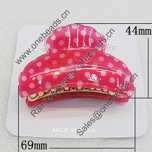 Fashional hair Clip with Acrylic, 69x44mm, Sold by Group