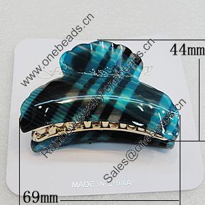 Fashional hair Clip with Acrylic, 69x44mm, Sold by Group