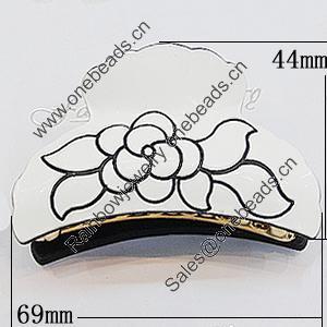 Fashional hair Clip with Acrylic, 69x44mm, Sold by Group