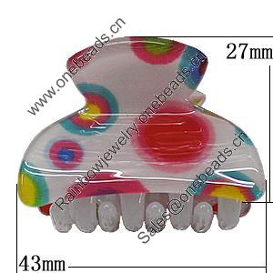 Fashional hair Clip with Acrylic, 43x27mm, Sold by Group